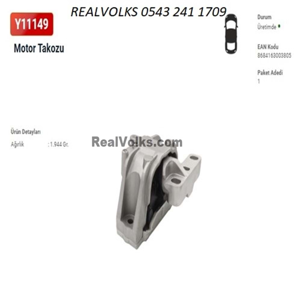 MOTOR TAKOZU SAG GOLF V - CADDY III - JETTA III - A3 - LEON - ALTEA - OCTAVIA -TOURAN - SCROCCO (TUM MODELLER) 04-->