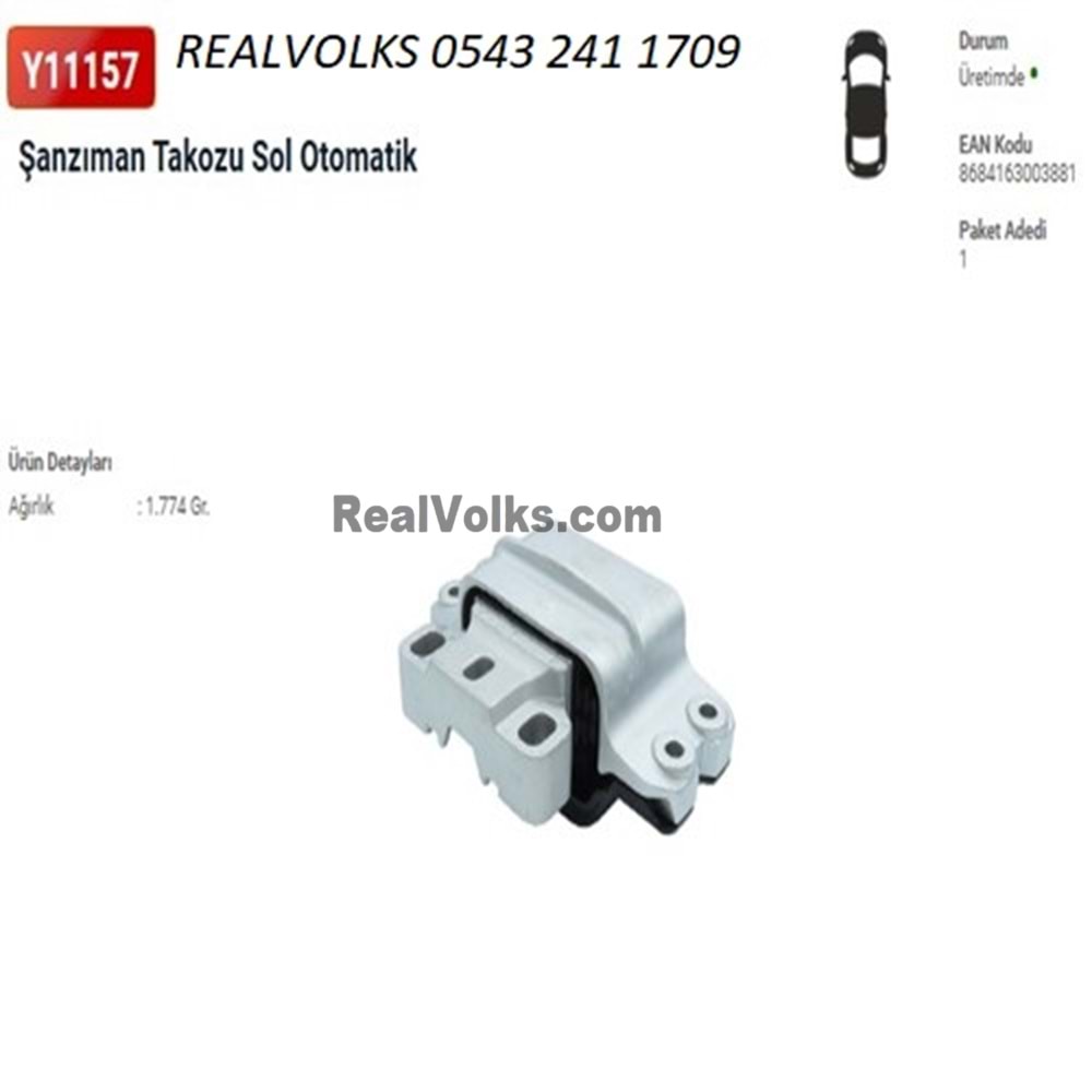 SANZIMAN TAKOZU VOLKSWAGEN GOLF V-GOLF VI-EOS-TOURAN-PASSAT-SCIROCCO (CBAA-CBAB-CBBB-CBEA-CFFA-CFFB-CFGB) OTOMATIK