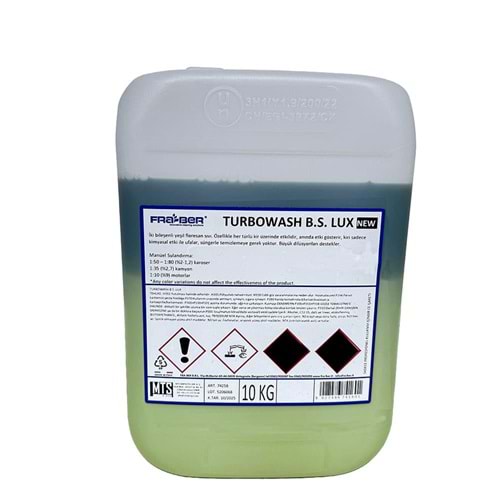 FRA-BER Turbowash B.S Lux Yüksek Performanslı Yağ Sökücü Deterjan (1:80 Konsantre) - 10 kg
