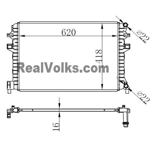 MOTOR RADYATORU GOLF VIIA3 LEON OCTAVIA 1.2 1.4 1.6 13> (620*418*16) BRAZING (MT)