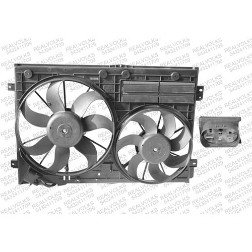 FAN MOTORU SU+KLIMA DAVLUMBAZLI CIFTLI KASA 460 MM GOLF V CADDY III PASSAT TOURAN 1.4 1.6 2.0 TSI TDI