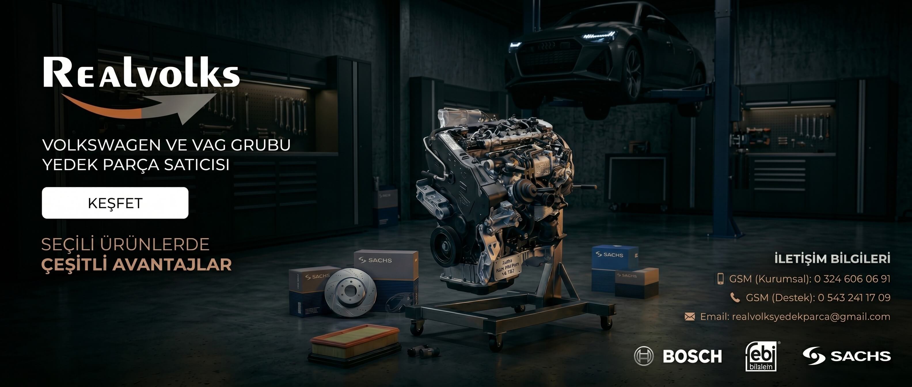 VAG grubu aracınızın performansını, güvenliğini ve değerini korumak için ihtiyaç duyduğunuz tüm yedek parça ve aksesuarlar REALVOLKS güvencesiyle burada. Geniş ürün yelpazemizi ve en çok tercih edilen parçalarımızı hemen keşfedin!