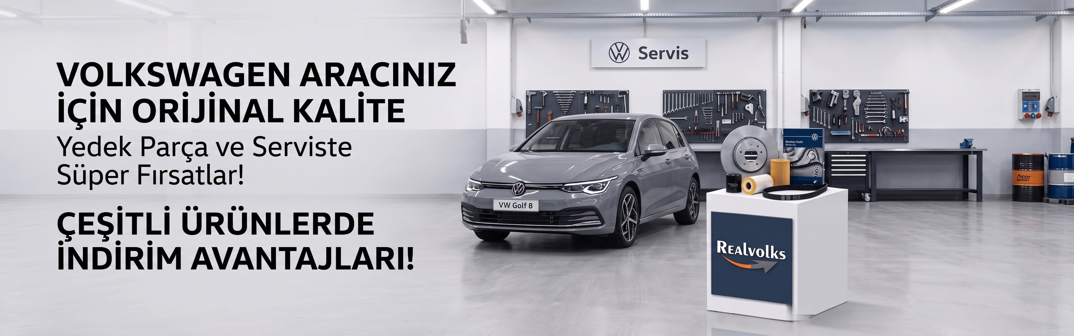 Volkswagen, Audi, Seat ve Skoda aracınızın bakımı veya onarımı için ertelediğiniz tüm ihtiyaçları karşılama zamanı! REALVOLKS olarak, VAG grubuna tam uyumlu orijinal ve yüksek kaliteli yedek parçaları, özel indirimler ve kaçırılmayacak fırsatlarla ayağınıza getiriyoruz. Aracınızın performansını en uygun maliyetle zirveye taşımak için hazırladığımız kampanya dönemini hemen keşfedin.