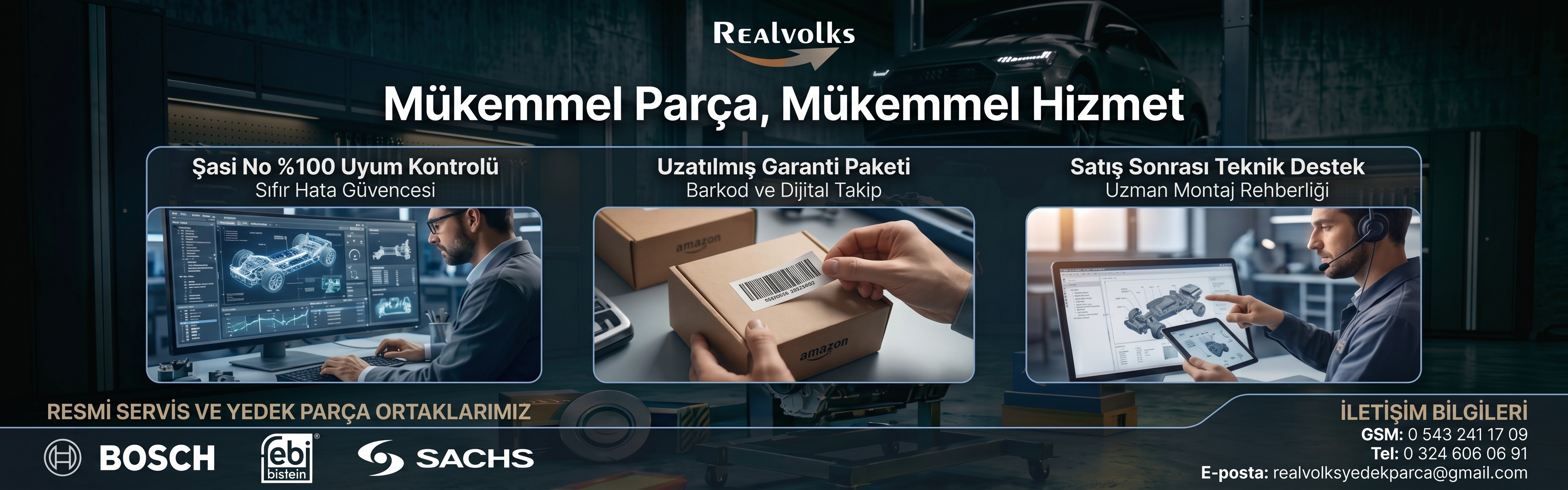 Sadece Volkswagen aracınıza özel uzmanlık! Güvenli alışveriş, hızlı kargo, 100 uyumlu VAG grubu yedek parça garantisi ve satış öncesi/sonrası uzman desteğimizle REALVOLKS olarak her zaman yanınızdayız. Aracınızın değerini koruyan profesyonel e-ticaret hizmetlerimizi hemen keşfedin!
