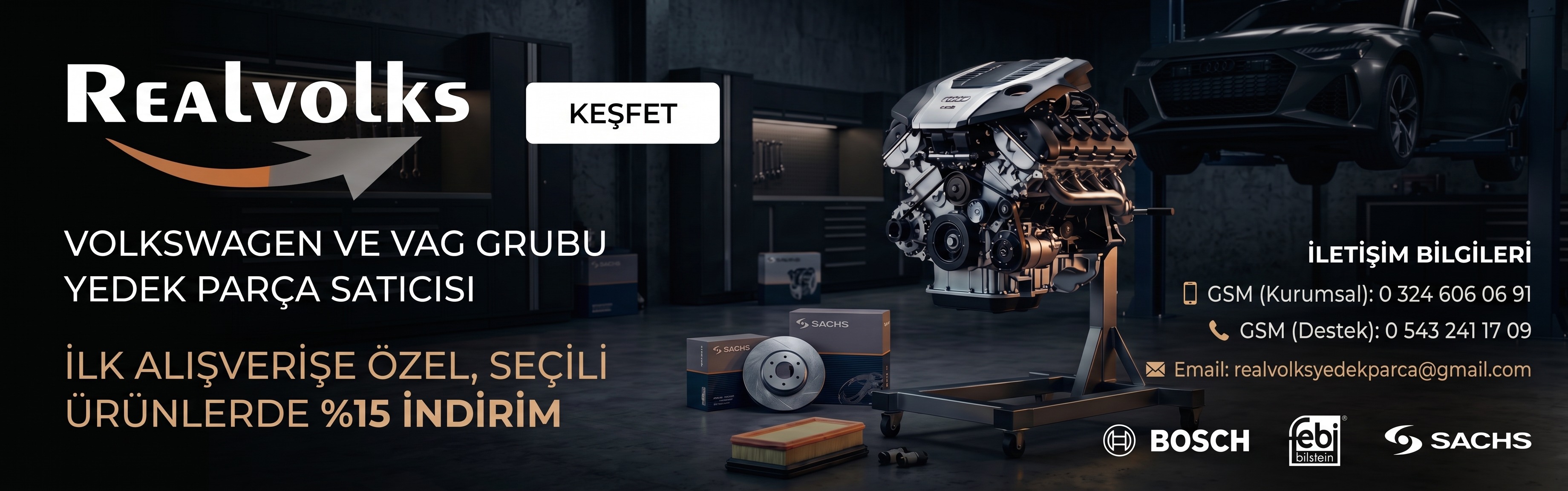 Volkswagen aracınızın performansını ve güvenliğini artıracak VAG grubuna tam uyumlu yedek parça ve aksesuarlarda muhteşem fırsatlar başladı. REALVOLKS güvencesiyle sunulan indirimli fiyatları stoklar tükenmeden hemen keşfedin!