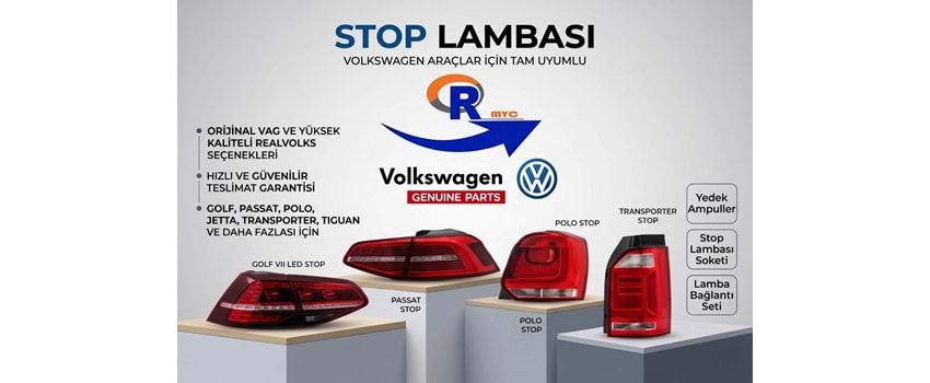 Trafikte görünürlüğünüzü ve sürüş güvenliğinizi en üst düzeye çıkaran, Volkswagen aracınıza tam uyumlu ve uzun ömürlü stop lambaları. REALVOLKS güvencesiyle estetik ve dayanıklı arka aydınlatma parçalarını hemen keşfedin!